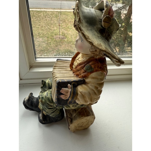 Vintage Italian Boy Accordion Figurine Porcelain Hand Painted Musical Cherub - Picture 4 of 12
